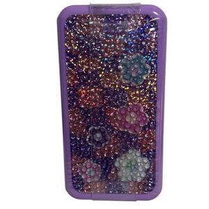 Claires Eyeshadow Lip Gloss Palette Glitter Wild Cherry Purple Flowers